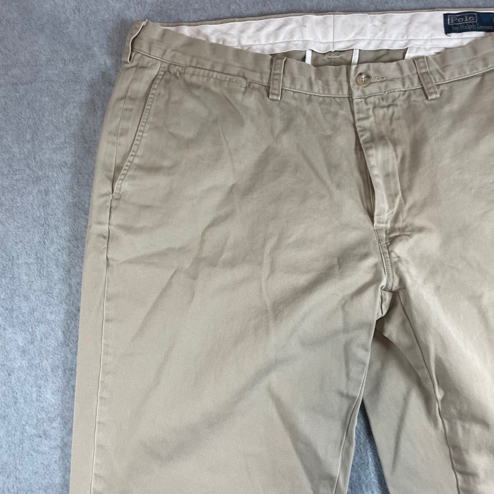 Polo Ralph Lauren Chino Pants Khaki Mens Size 37x30 Class Fit Causal Pants Tan - Picture 6 of 16
